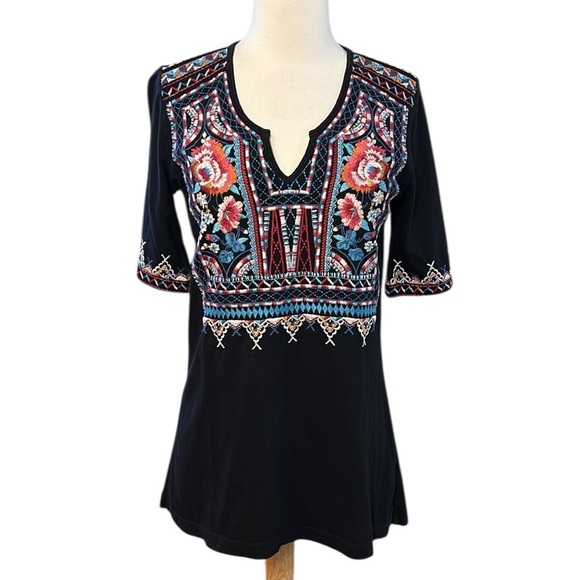 JOHNNY WAS LA MINA EMBROIDERED TOP size XS - Picture 3 of 13